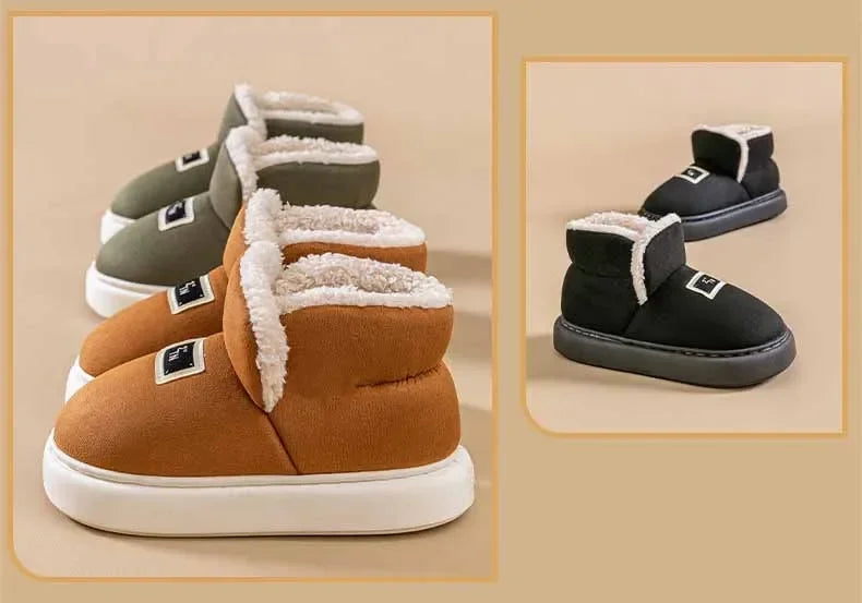 Fashion Winter Women Boots 2025 New Men Cotton Boots Outdoor Snow Boots for Female Soft Sole House Shoes Non-Slips Shoes
