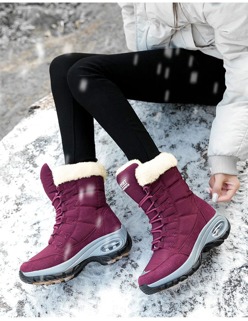 Women's Boots Winter High Quality Keep Warm Mid-Calf Waterproof Snow Boots Women Comfortable Ladies Thigh High Hiking Boots