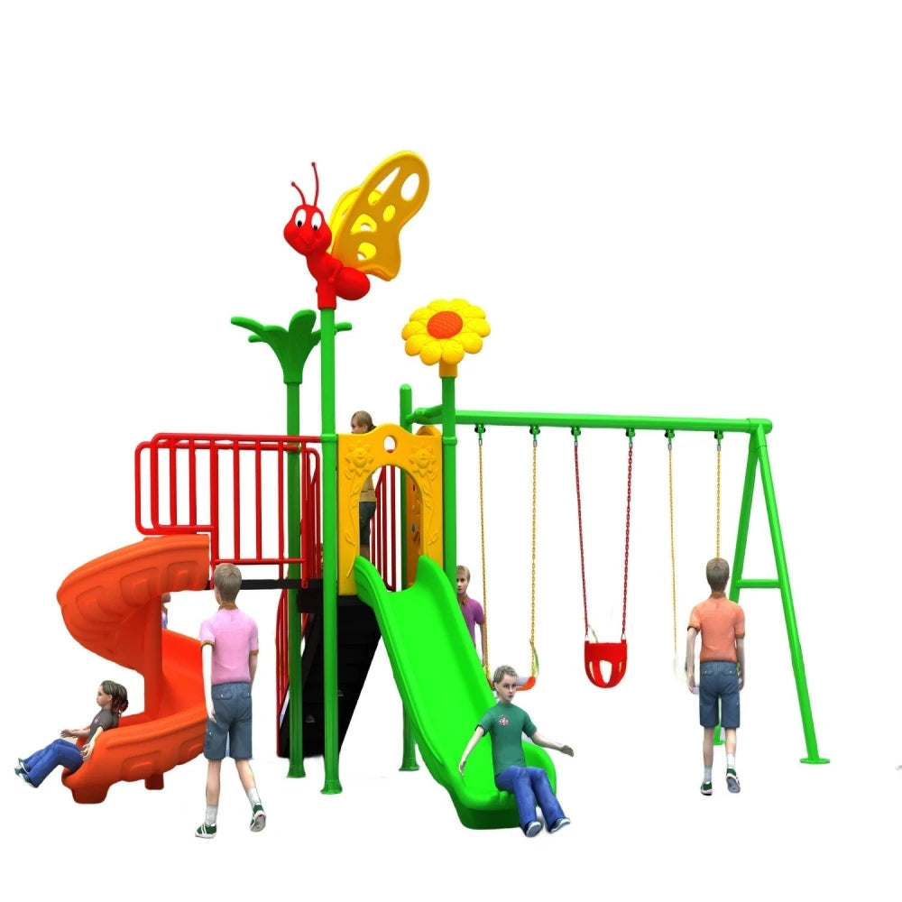 Factory supply slide climbing for children outdoor games slide and swing  sports complex for children with slide