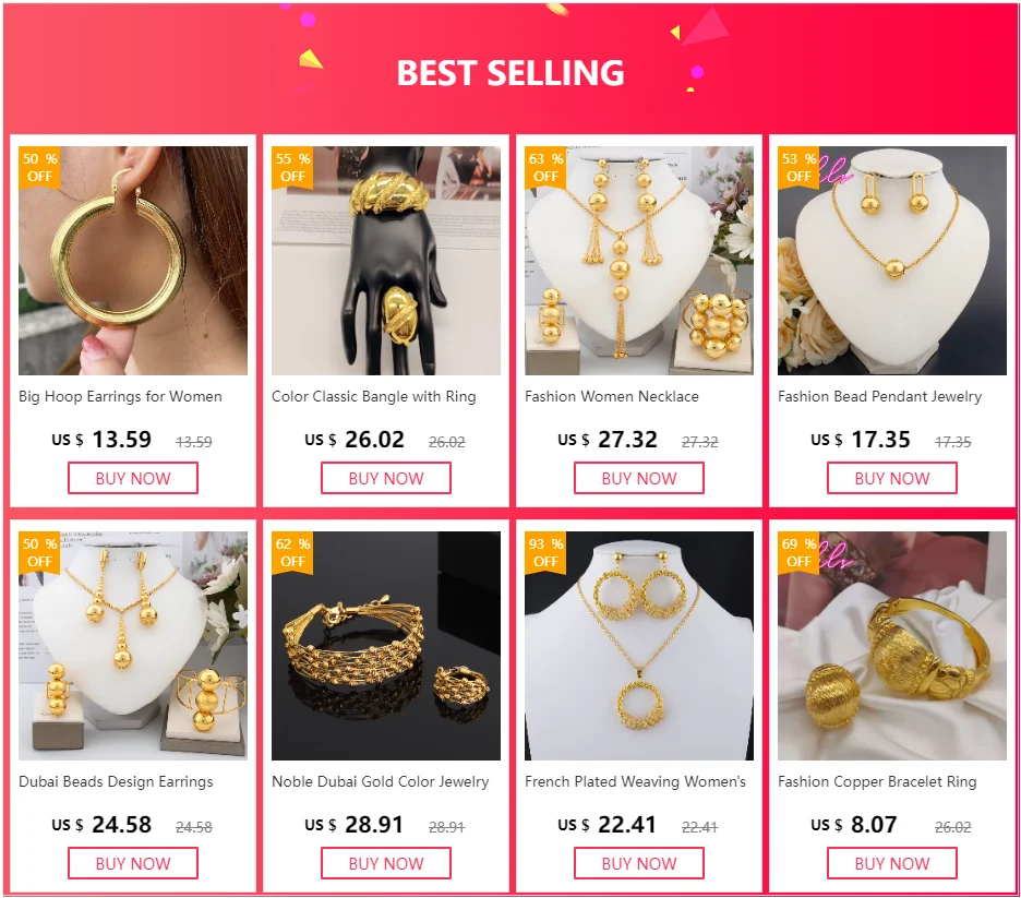 18K Gold Color Plated Dubai Bracelets Luxury Arabian Wedding Jewelry Sets, Hidden Buckle Women’s Bracelets and Rings Jewelry Set
