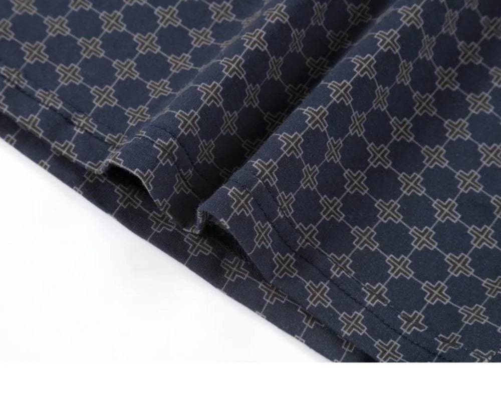 AP AW26 Navy Blue Corduroy Collection Kids Boy Girl Fashion Geometric Print Shirt Family Matching Clothing Dress Top Jumper