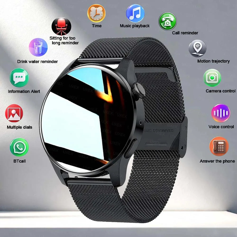 Smartwatch Men's Watch Business Watch Sporty Casual Watch 1.52 Inch Screen Features Multiple Sports ModesMusic Control Perfect