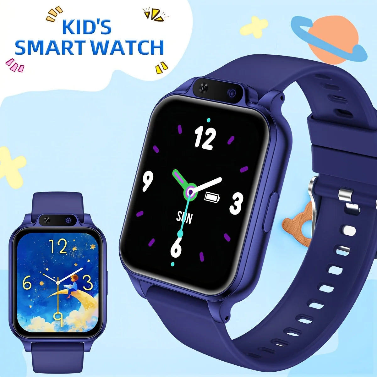 A Smartwatch Featuring a Front-Facing Camera, an Emergency Flashlight, 18 Engaging Educational Games