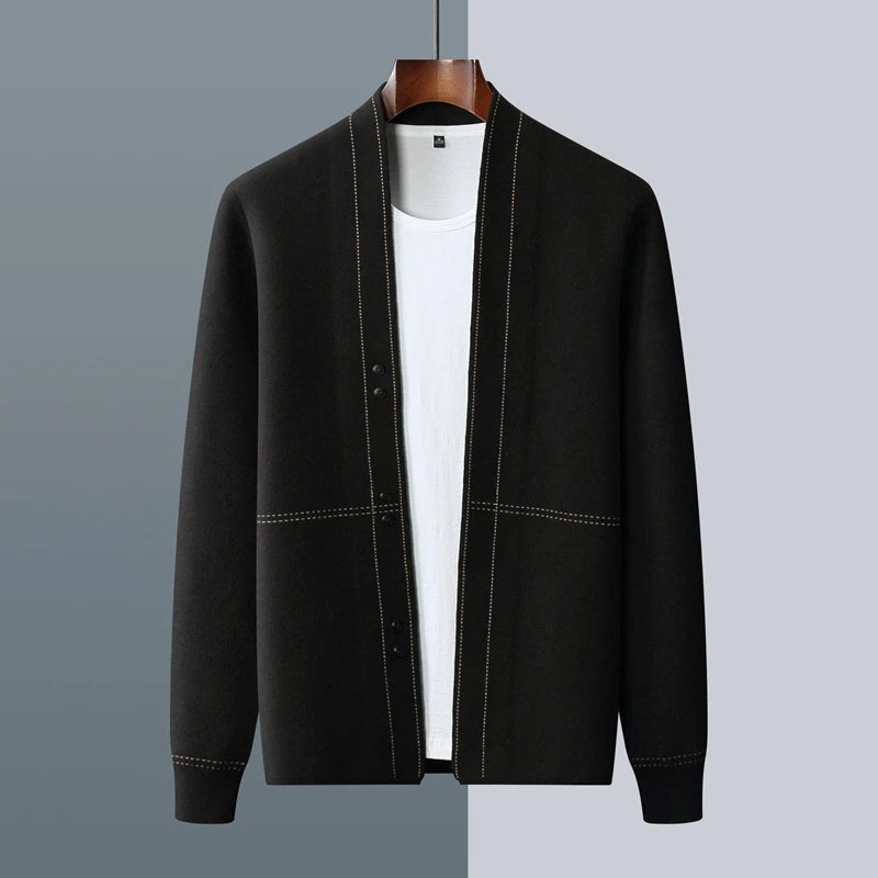 Fall/Winter New Men's Wool Cardigan Jacket Knitted Outer Cashmere Sweater Men's Wear