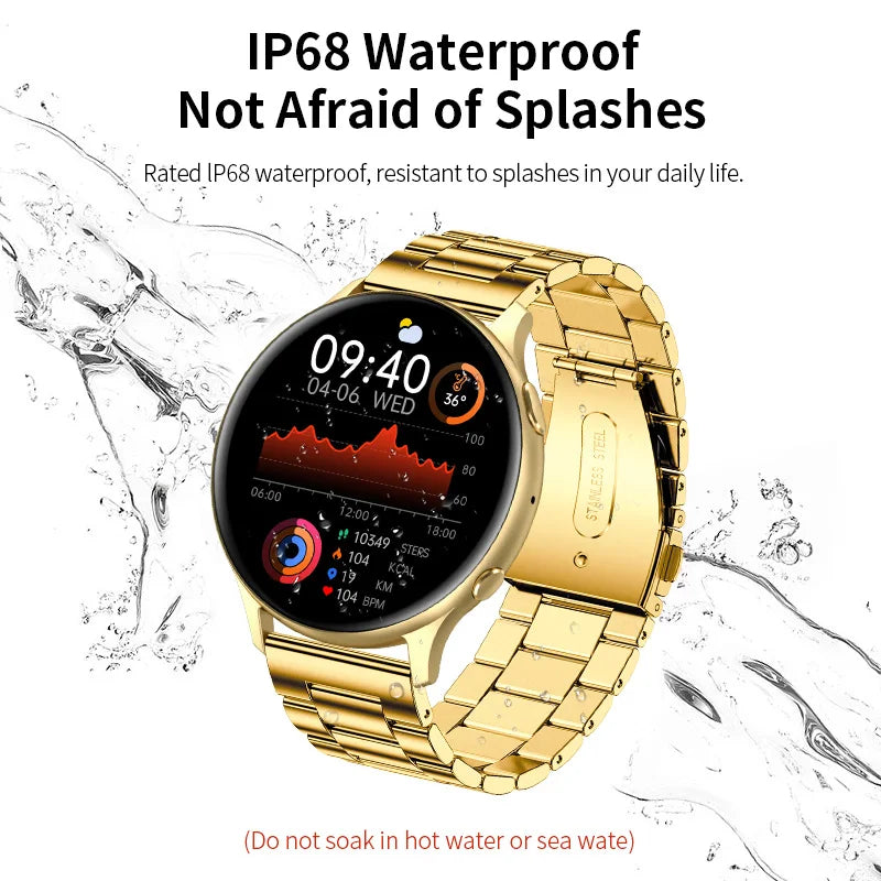 LIGE Bluetooth Call Smart Watch Women Man Temperature Watches AI Voice Assistan Sport Fitness Bracelet Clock Gold Smartwatch Men