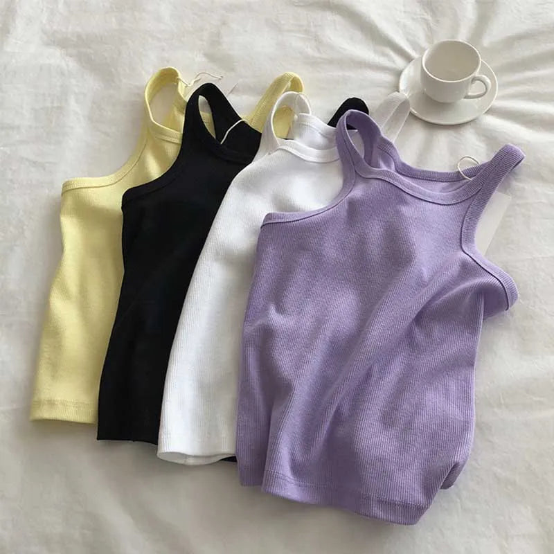 2025 Women Tank Tops Sexy Cropped Top Female Women Summer Camisole Camis Black White Sport Clothes For Women