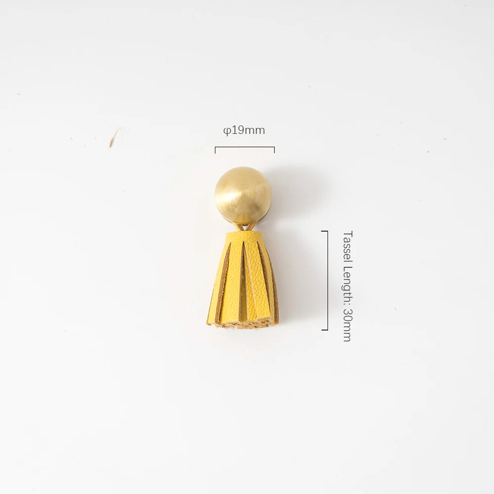 Cute Leather Tassel Knob for Kids Room Pink Cabinet Knobs Wardrobe Dresser Drawer Knobs Kitchen Cupboard  Single Hole