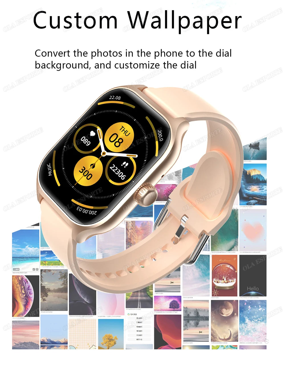 2025 Smart Watch Android IOS Phone 2.01 Inch Color Screen Bluetooth Answer Call Fitness Watches Tracker Smartwatch Women Men