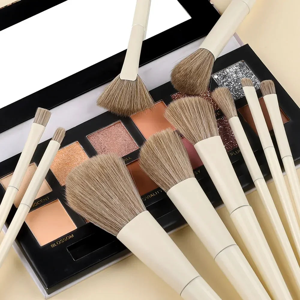 10PCS Makeup Brushes Set Eyeshadow Brush Angled Eyeliner Brush Fan Lash Brush Loose Powder Brush Makeup Tools