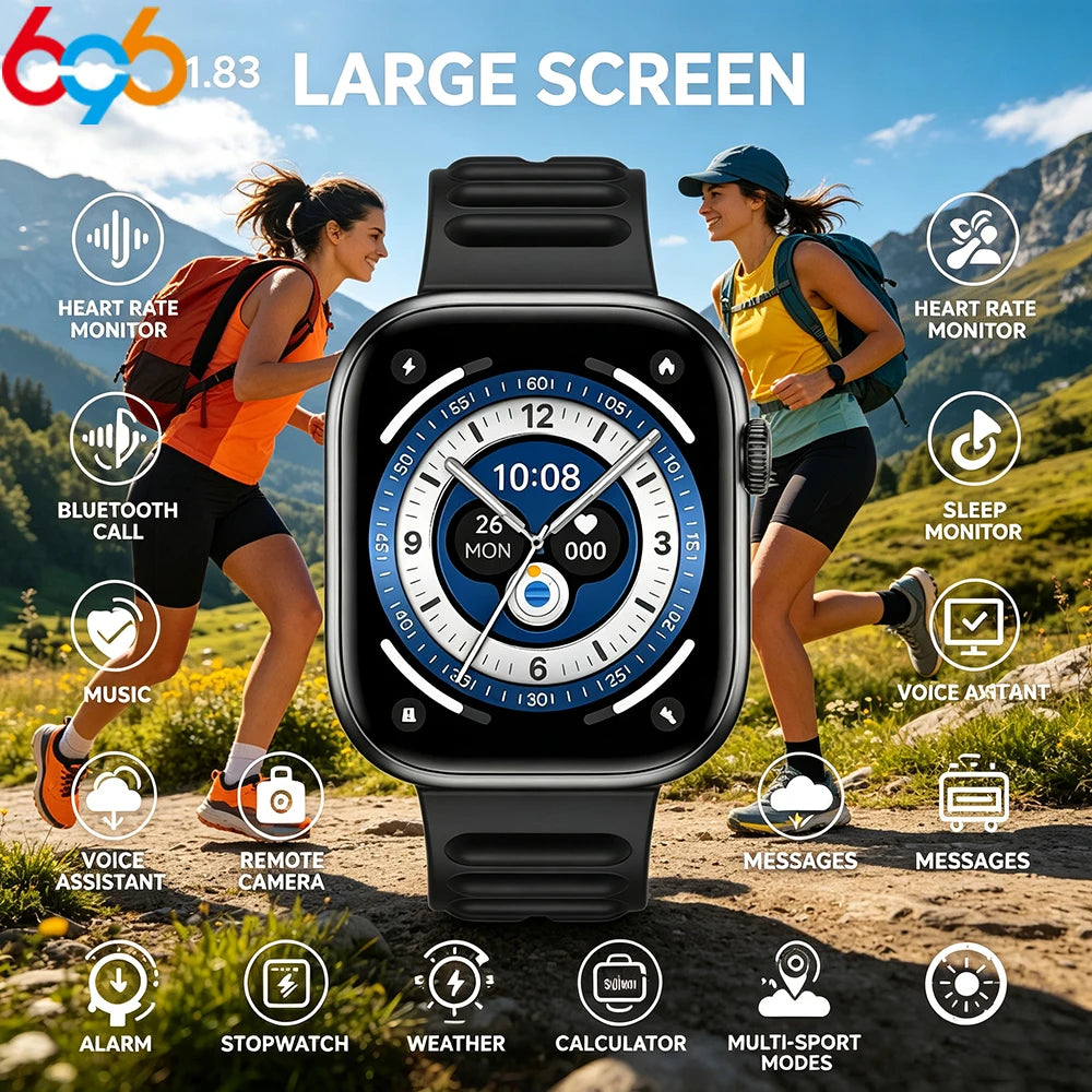 Smartwatch For Men Women Sports Call Smart Watch Fitness Tracker Heart Rate Monitor Custom Dial Watches Heart Rate Waterproof
