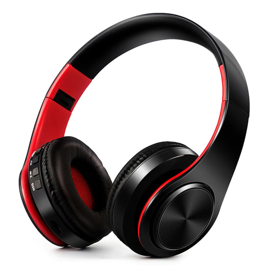 CATASSU Auriculares Bluetooth sobre la oreja Auriculares inalámbricos estéreo Orejeras de cuero suave Micrófono incorporado para PC/Teléfonos celulares/TV