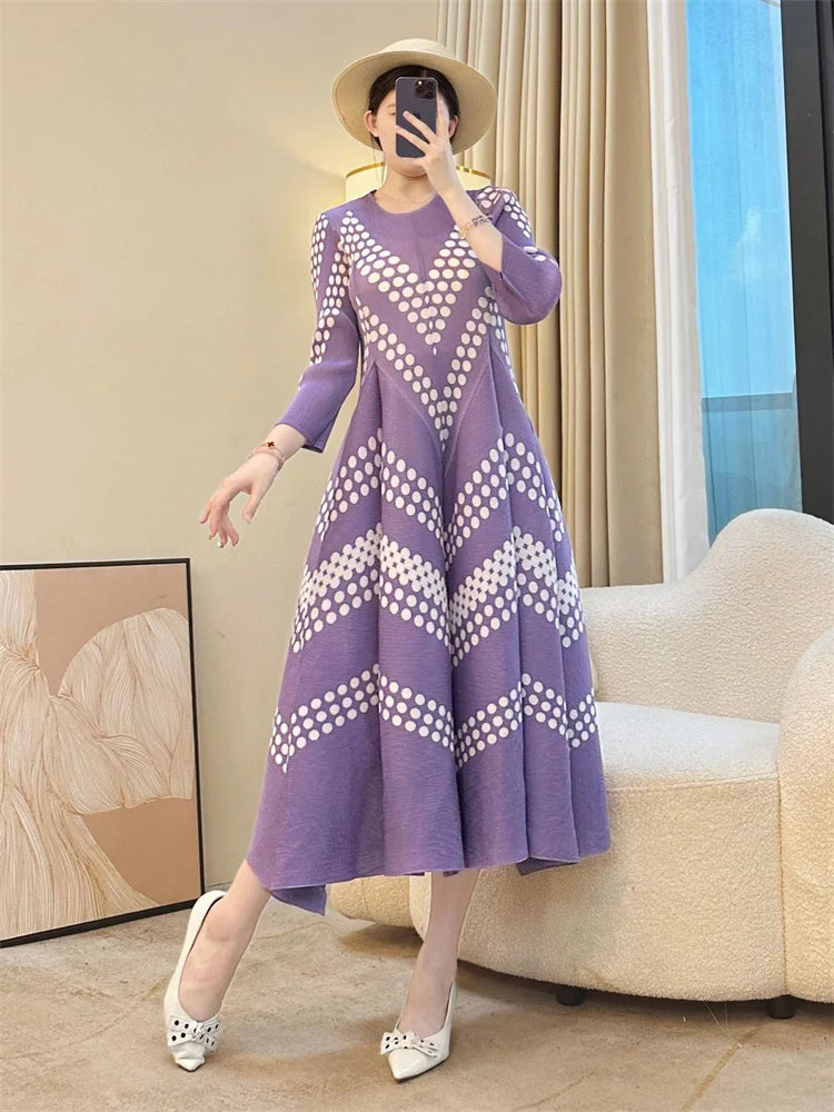 2026 Spring and Summer Loose New Fashion Elegant Dress French Literary Retro Long-sleeved Round Neck Long Dress Women's Clothing