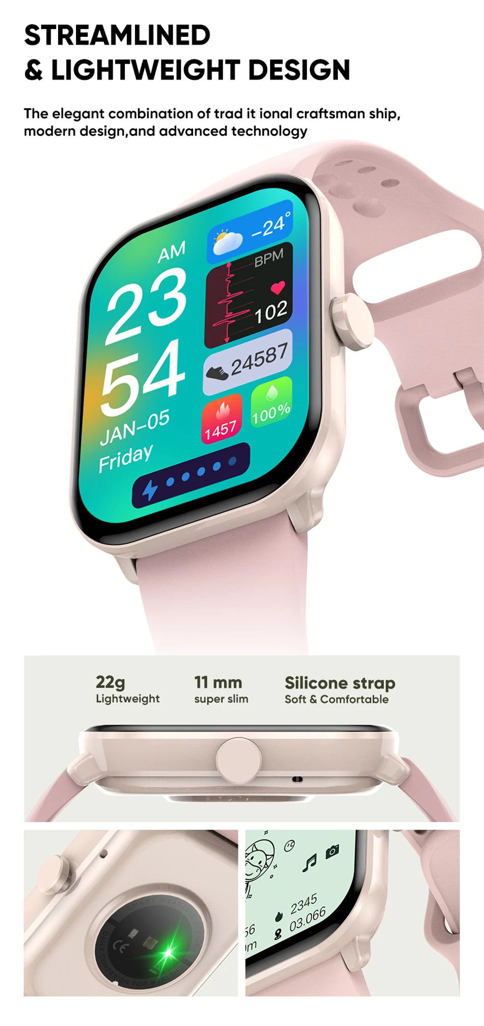 Watch 5 Smart Watch Men HD AMOLED Screen Fitness Tracker Heart Rate Bluetooth Call GPS Track Waterproof Sports SmartWatch Women