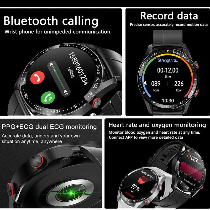 ECG+PPG Bluetooth Call Smart WatchMen Health Heart Rate Blood PressureFitness Sports Watches Man SportsWaterproof Smartwatch