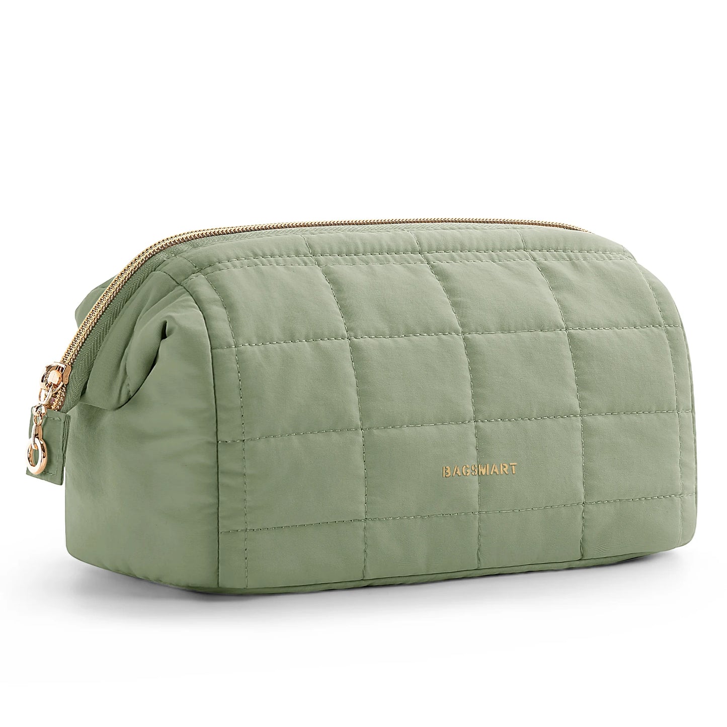 BAGSMART Makeup Bag Puffy Padded Make Up Bags for Women Makeup Organizer Case Wide-open Pouch Toiletry Bag Travel Essentials