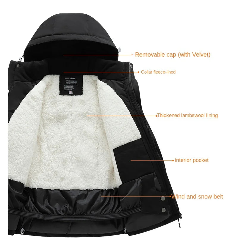 Winter children's skiing suit for boys and girls, windproof and waterproof thick coat for warmth and snow playing equipment