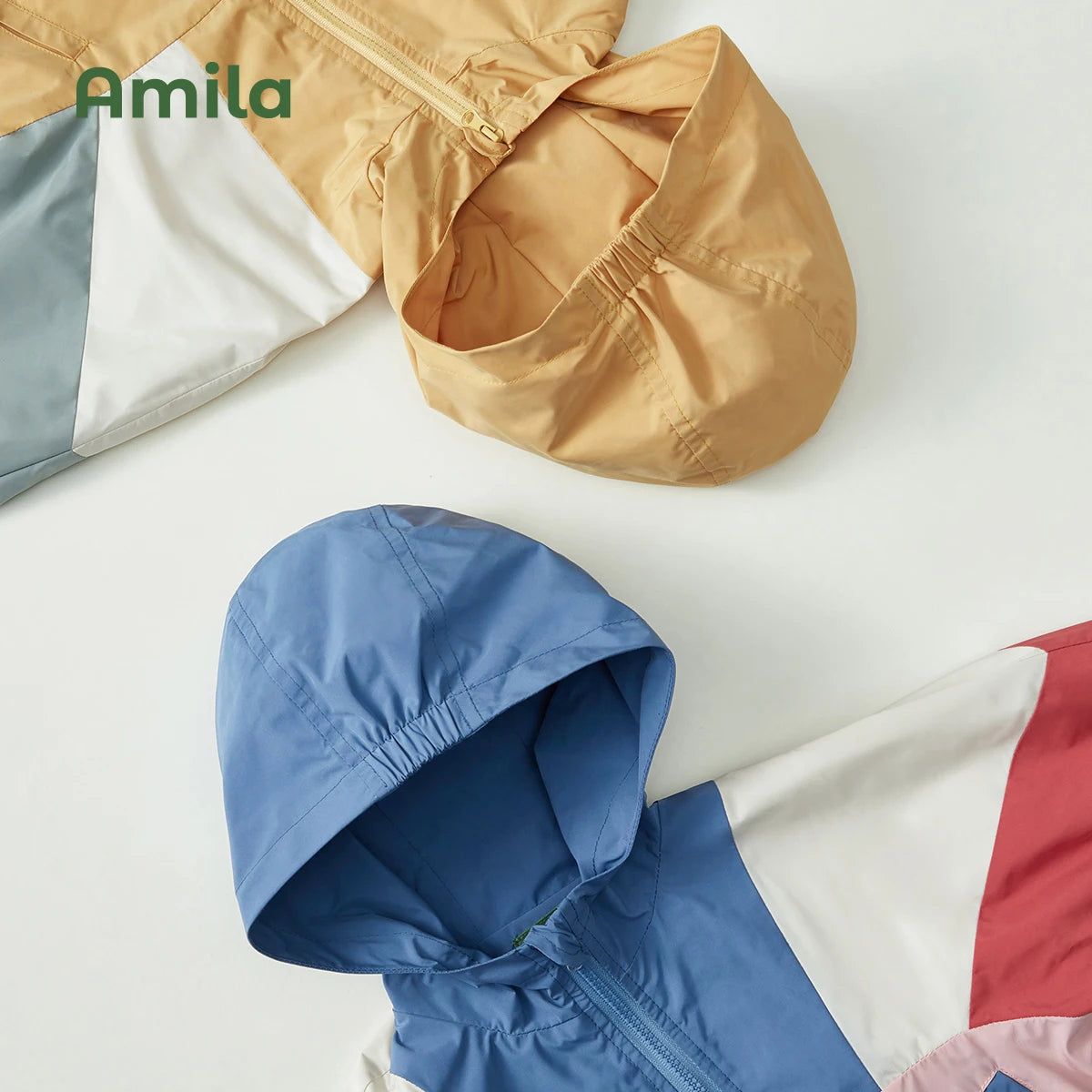 Amila, chaqueta para bebé, nueva moda de primavera, prendas de vestir con capucha informales de retales, ropa para niños pequeños y niñas, ropa bonita de marca para niños