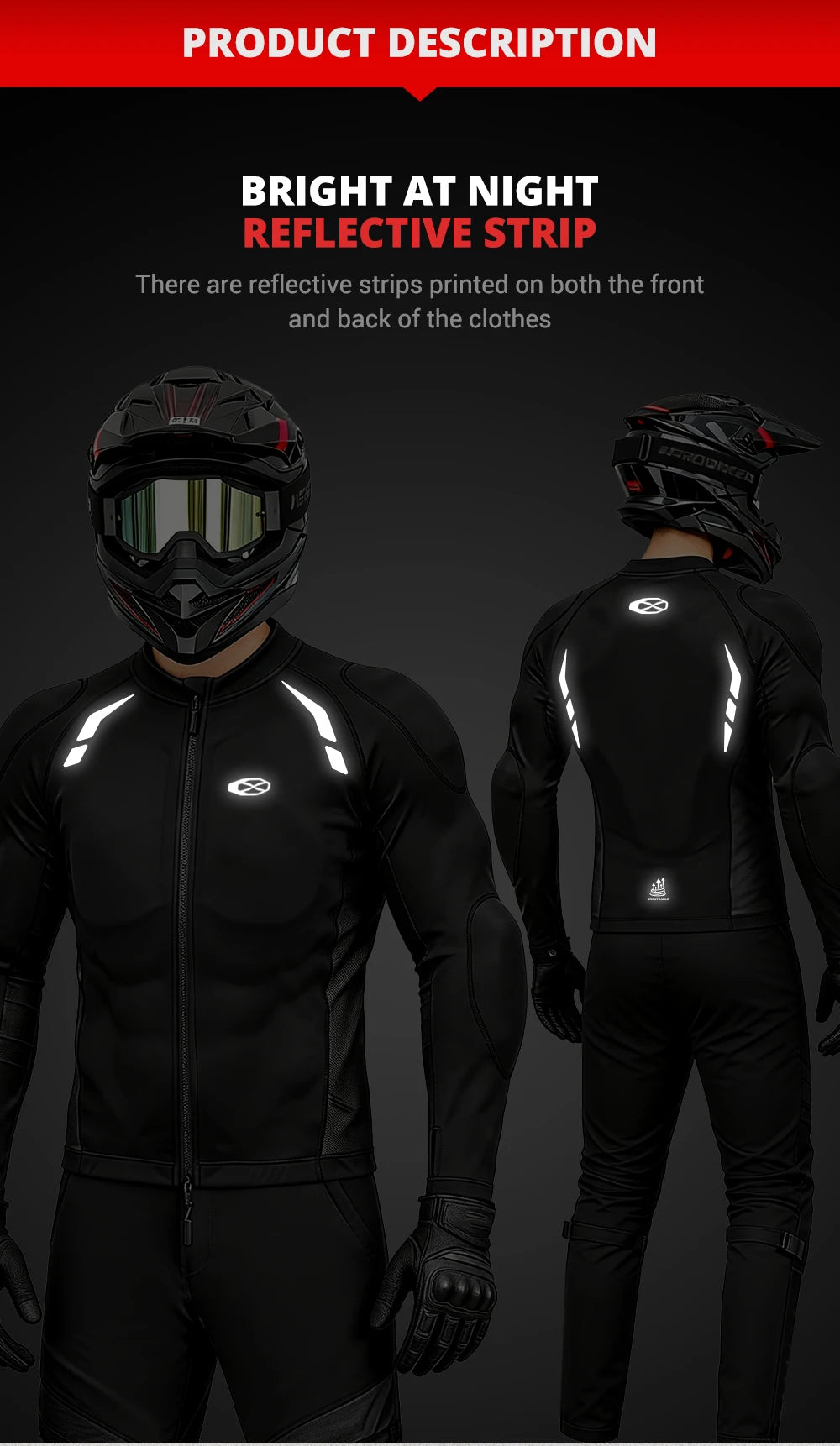 Men's Motorcycle Jacket Breathable Motorbike Riding Jackets Built-in Protective Gear Four Seasons Motocross Clothing Anti-fall