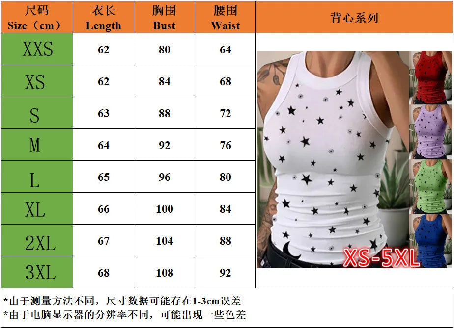 Women's Clothing Tops Tanks Camis Digital Printed Round Neck I-Shaped Vest Sexy Summer Striped Sleeveless Vest for Women Vests