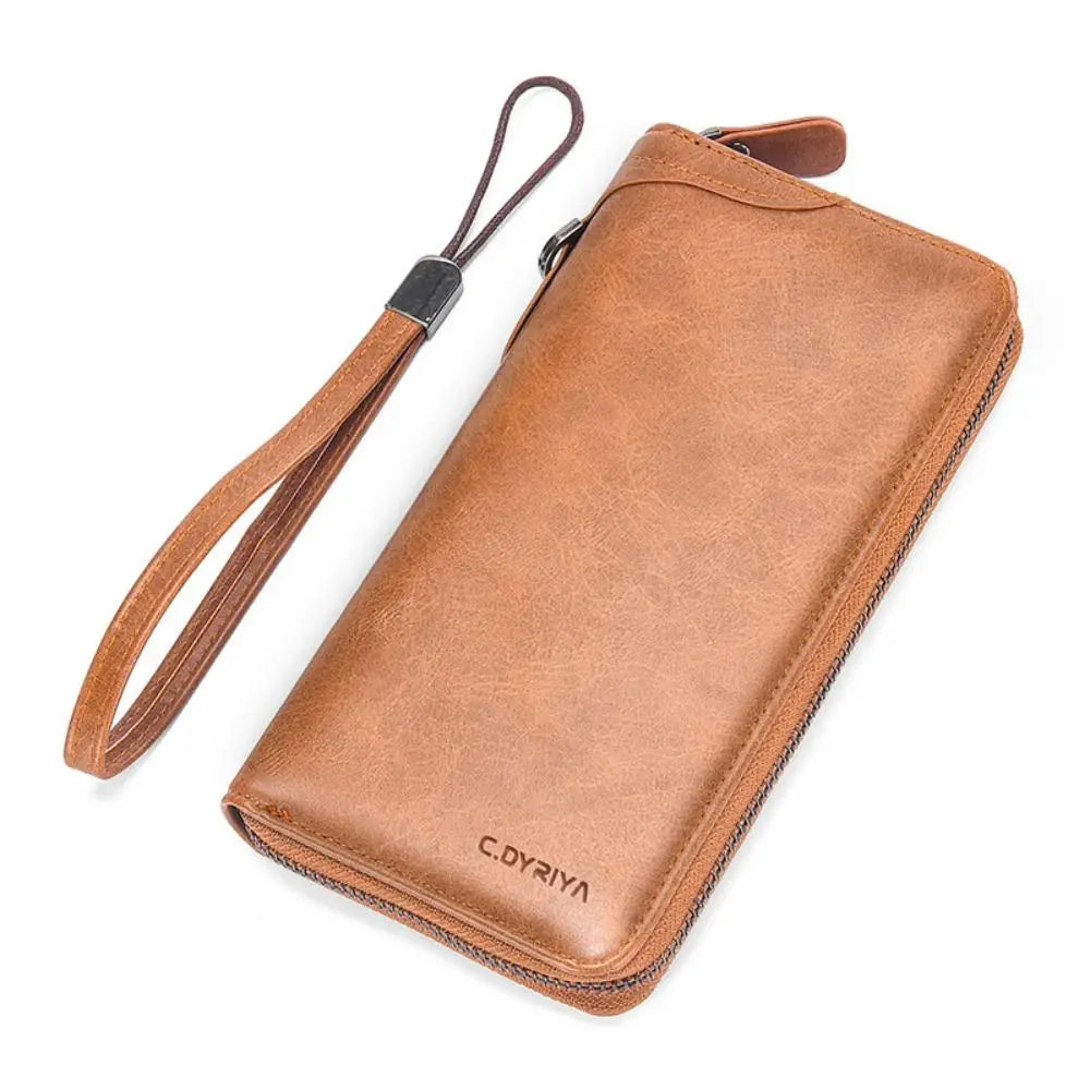 Simple Purse Long Zipper Wallet Large Capacity Card Brand Business Clutch Bag Coin Purse ID Card Holder Men