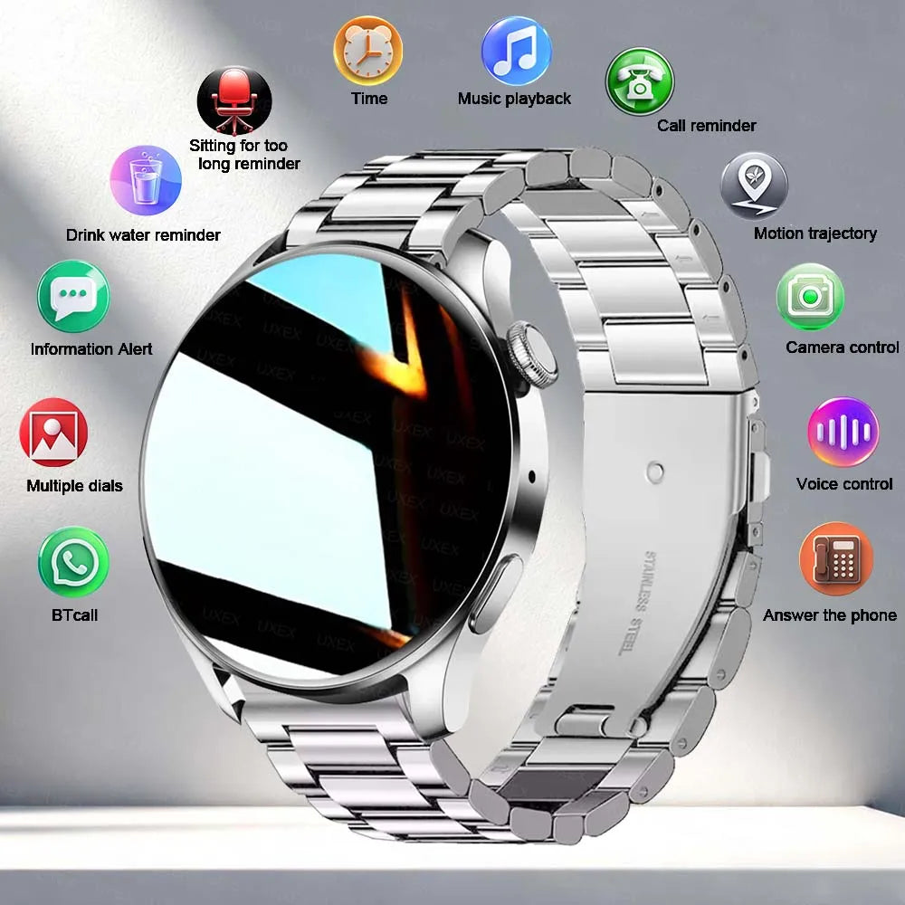 Smartwatch Men's Watch Business Watch Sporty Casual Watch 1.52 Inch Screen Features Multiple Sports ModesMusic Control Perfect