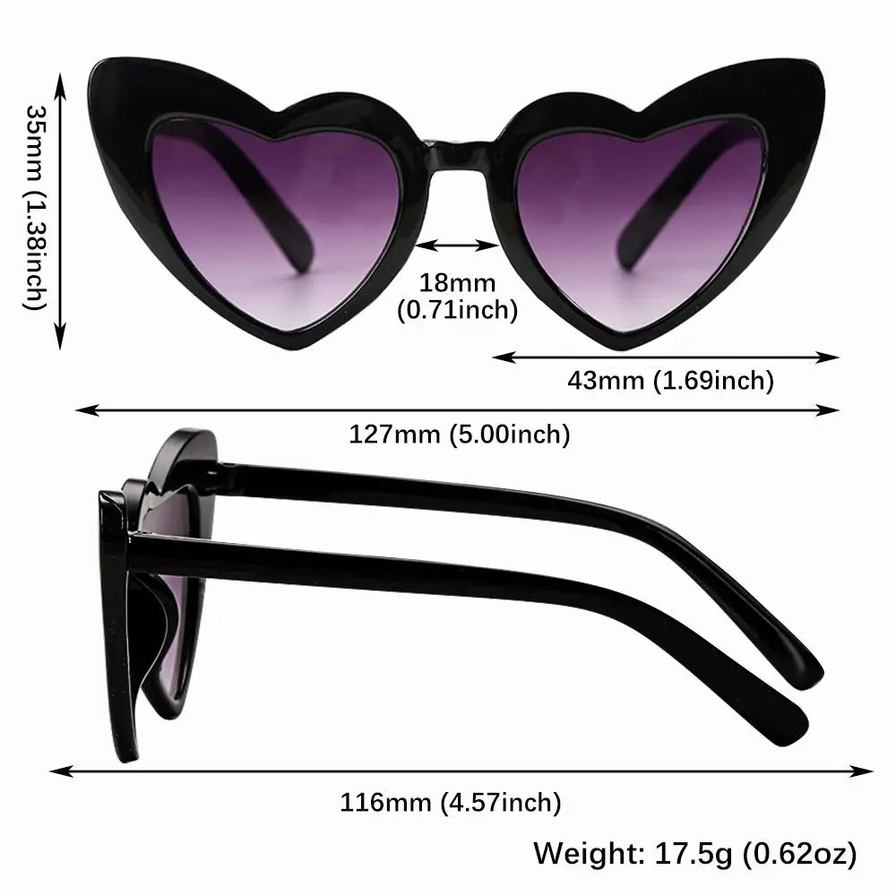 Kids Heart Sunglasses Toddler Sunglasses Vintage Heart-Shaped Glasses for Boys Girls 3-9 Years