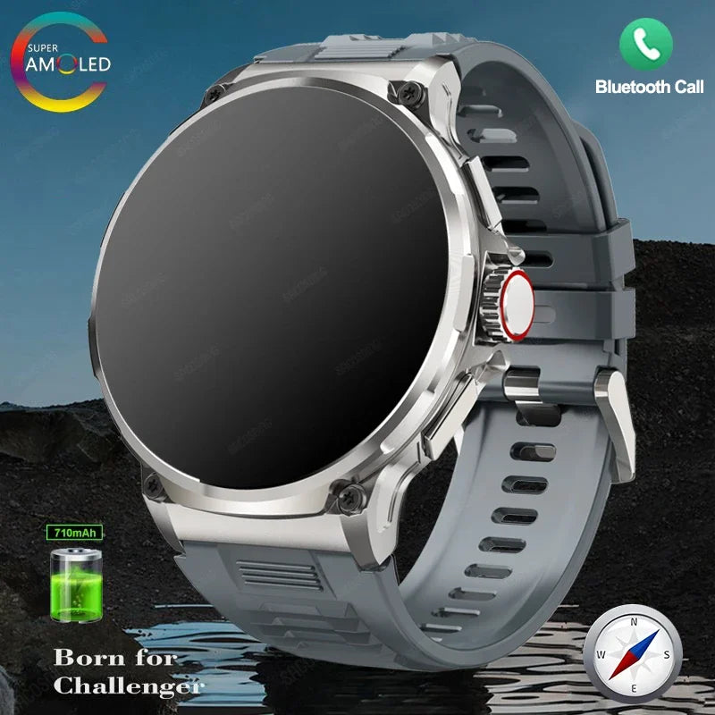 2024 New Men smartwatch HD Bluetooth Call 1.85-inch Track Map 710mah battery ip68 Waterproof Sports smartwatch for Huawei Xiaomi