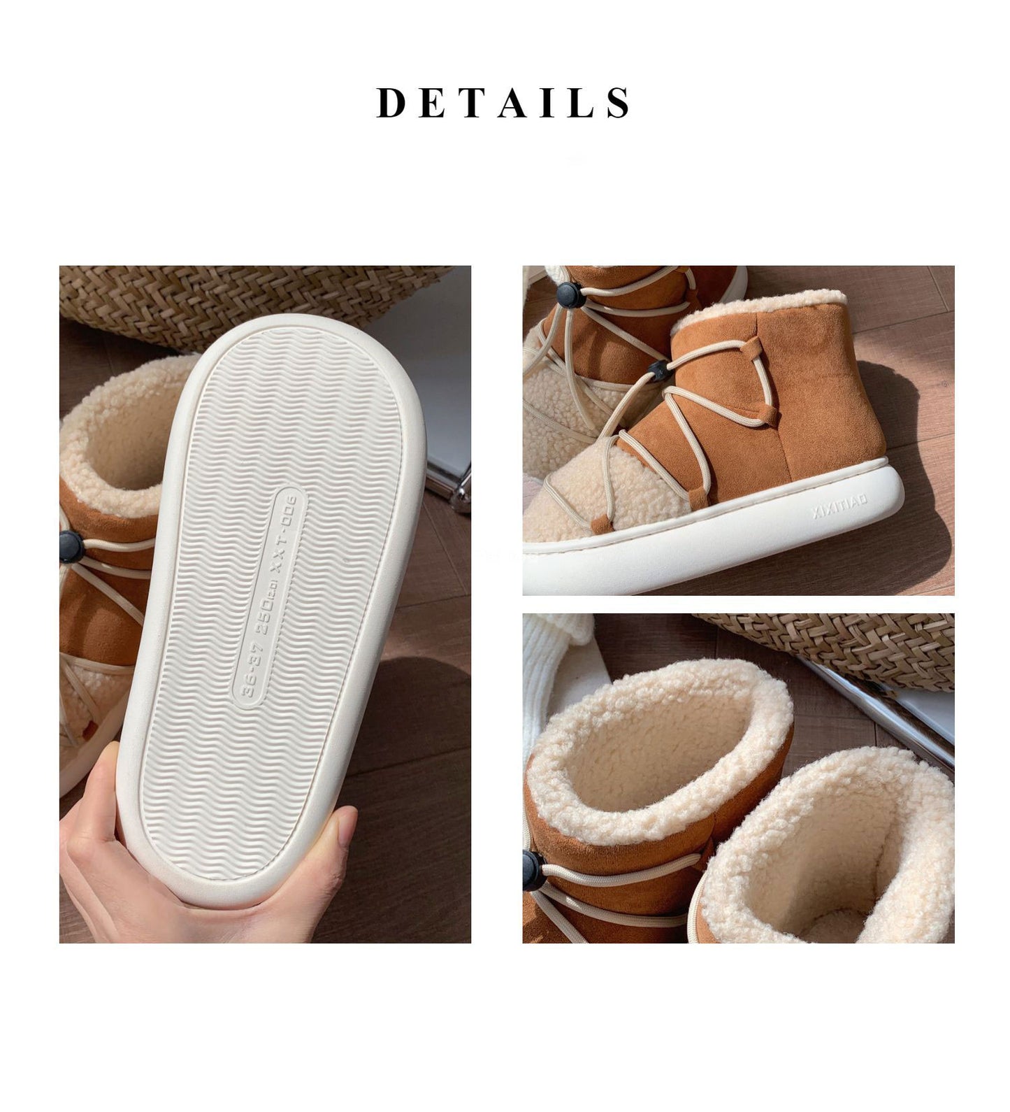 Winter New Warm Snow Boots 2025 Fur Design Women Short Boots Non-slip Light Comfortable Child Home Slippers High Top Shoe