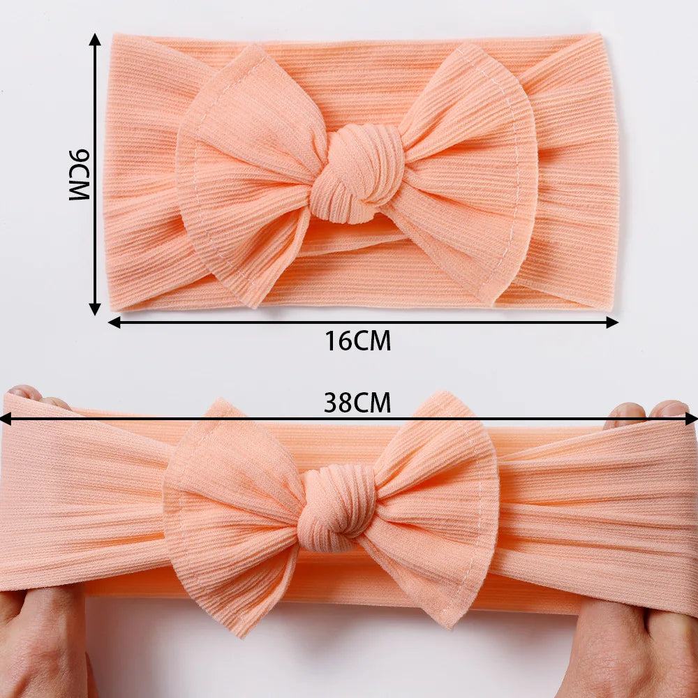 1pcs Soft Bows Headband for Girls Elastic Nylon Newborn Turban Hair Bands Toddle Hairband Headwear Baby Hair Accessories Gift