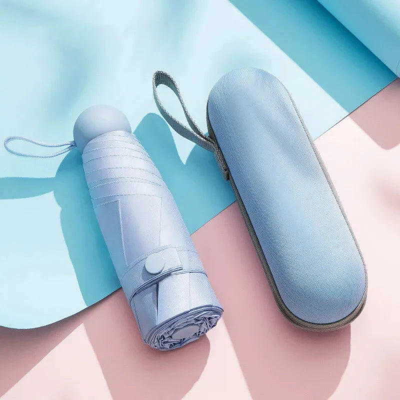 Ultralight And Compact Portable Capsule Umbrella UV Protection Umbrella Mini Five-fold Umbrella