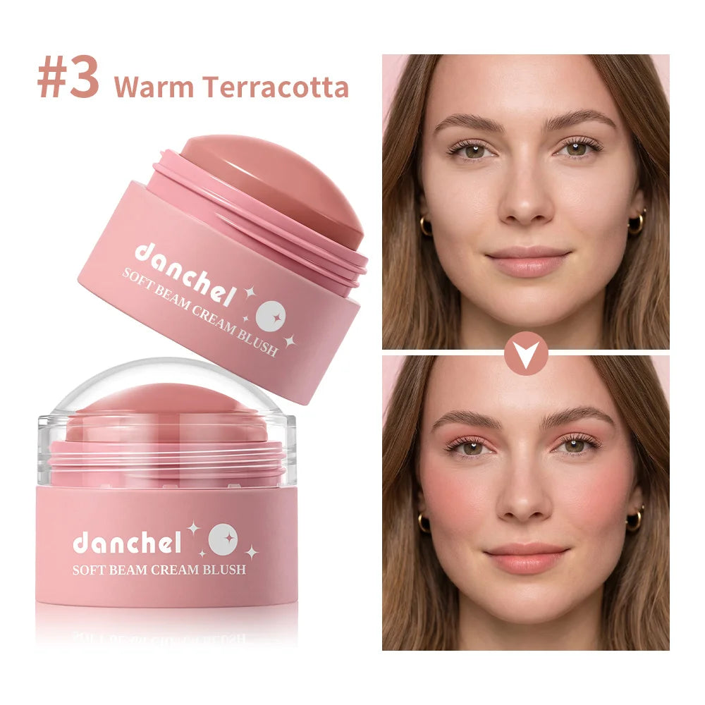 Natural Looking Matte Blush Stick Waterproof Long Lasting Hydrating Blendable Cream Blush Balm Lightweight Cheek Makeup Cosmetic