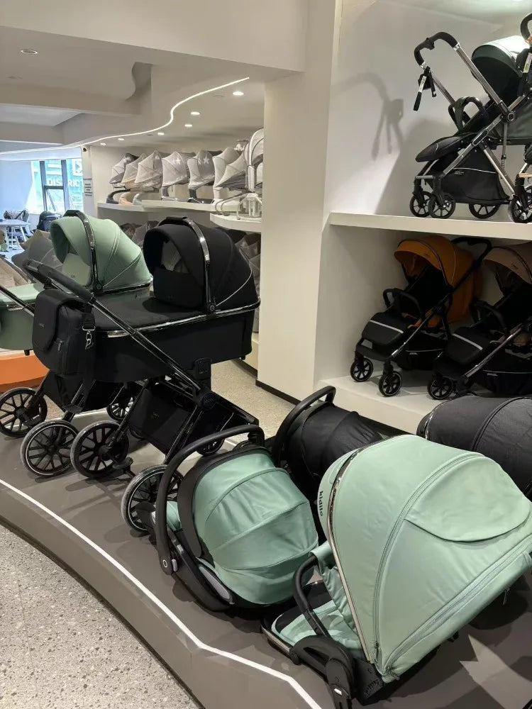 3IN1 High Landscape Baby Cart with Safety Seat, Bidirectional Baby Cart, One Button Folding, Comes with Mommy Bag