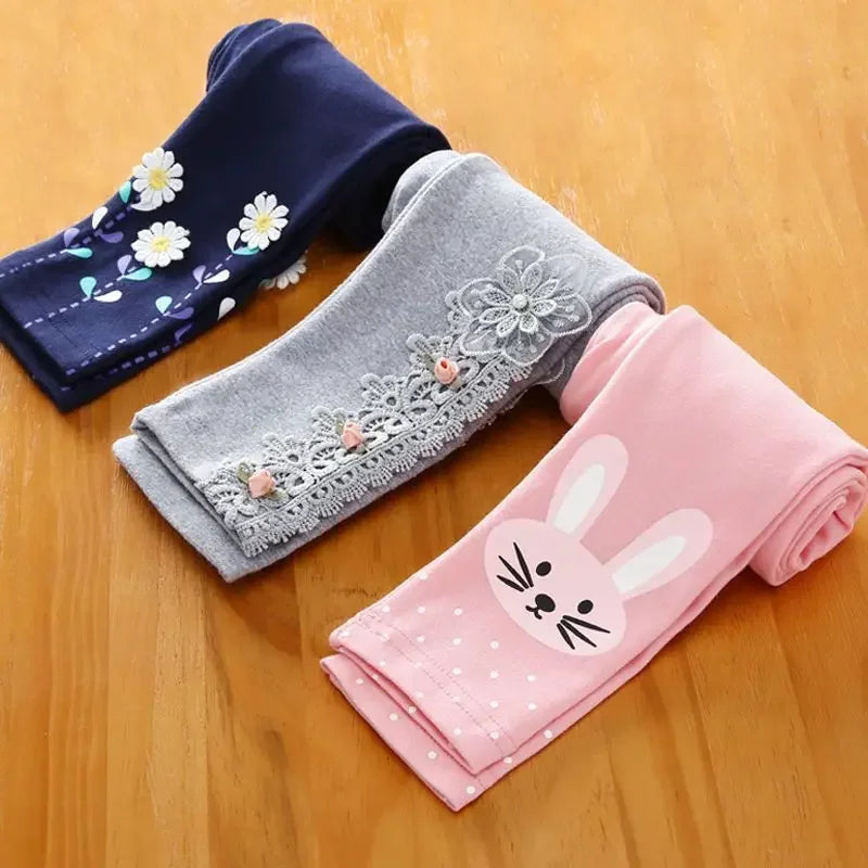 Girls Pants Skinny Print Cartoon Pattern Children Leggings Trousers Spring Girls Leggings Cotton Trousers Fille Kids Pants