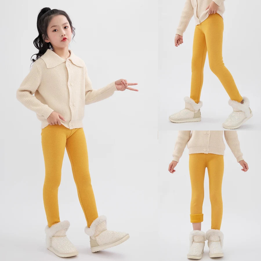 SheeCute Girls Winter Warm Pants Kids Fleece Lined Leggings for 3-11 Years SCW7101