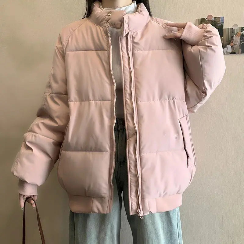 Down Cotton Jacket for Girls Winter Clothes 2025 New Loose Thickened Cotton Jacket Warm Cotton Jacket