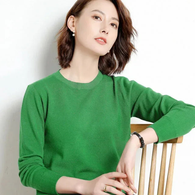 Women Sweater O-neck Autumn Winter Basic Pullover Warm Casual Pulls Jumpers Korean Fashion Spring Knitwear Bottoming Shirt 2025
