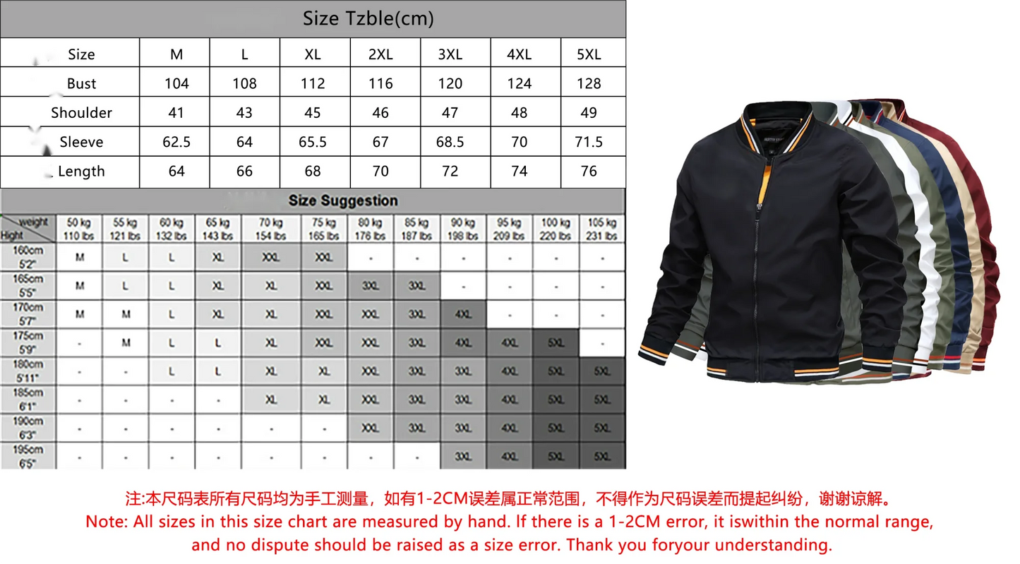 2026 Spring/Autumn New Men Fashion Casual Stand Up Collar Zipper Jacket Outdoor Leisure Sports Comfortable Simple Coat