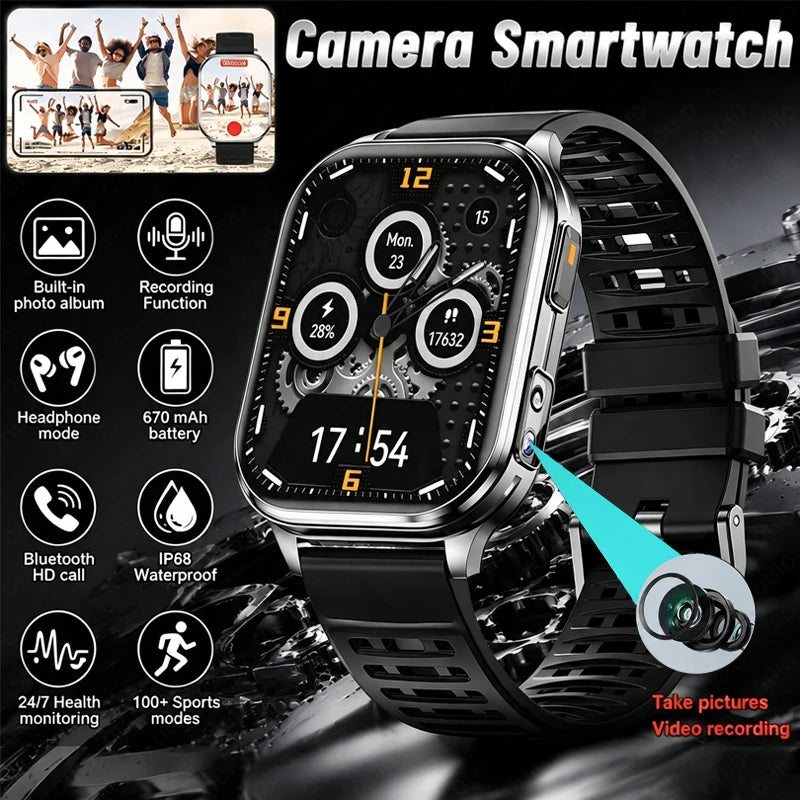 Outdoor Smart Sports Watches 2.01" 30W Camera Take Photo Video Recording Music BT Call Health Sports Mode Waterproof Smart Watch