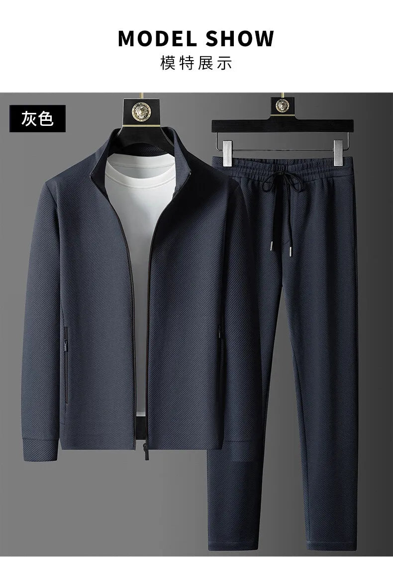 (jackets + trousers) 2024 spring fashion men jackets Man coats long sleeve men's casual jackets men A set of clothes size M-5XL