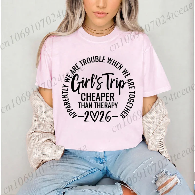 Girls Weekend Tshirt,Girls Trip 2026 T-Shirts，Matching Travel Tees,Besties Women's Clothing，Friendships Making New Memories Top