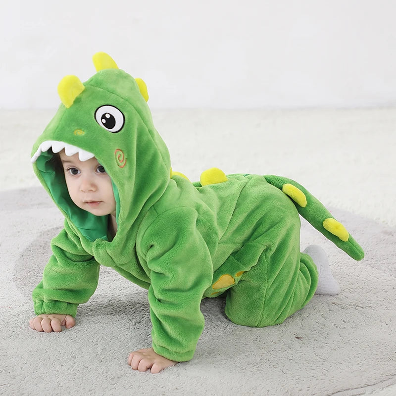 Sully Kigurumis Baby Girls Clothes Romper Winter Soft Warm Infant Boys  Bodysuit Cosplay Pika Hooded Zipper Jumpsuits