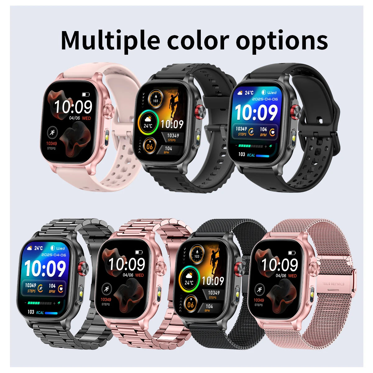 LIGE New Smart Watch Men Women 1400mAh Ultra Battery 2.01Inch HD Screen LED Flashlight IP68 Waterproof Bluetooth Call SmartWatch