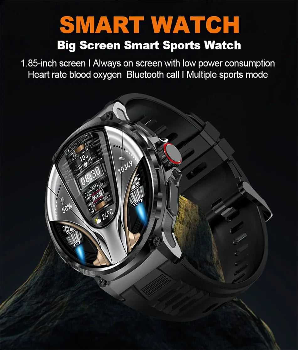 2024 New Men smartwatch HD Bluetooth Call 1.85-inch Track Map 710mah battery ip68 Waterproof Sports smartwatch for Huawei Xiaomi