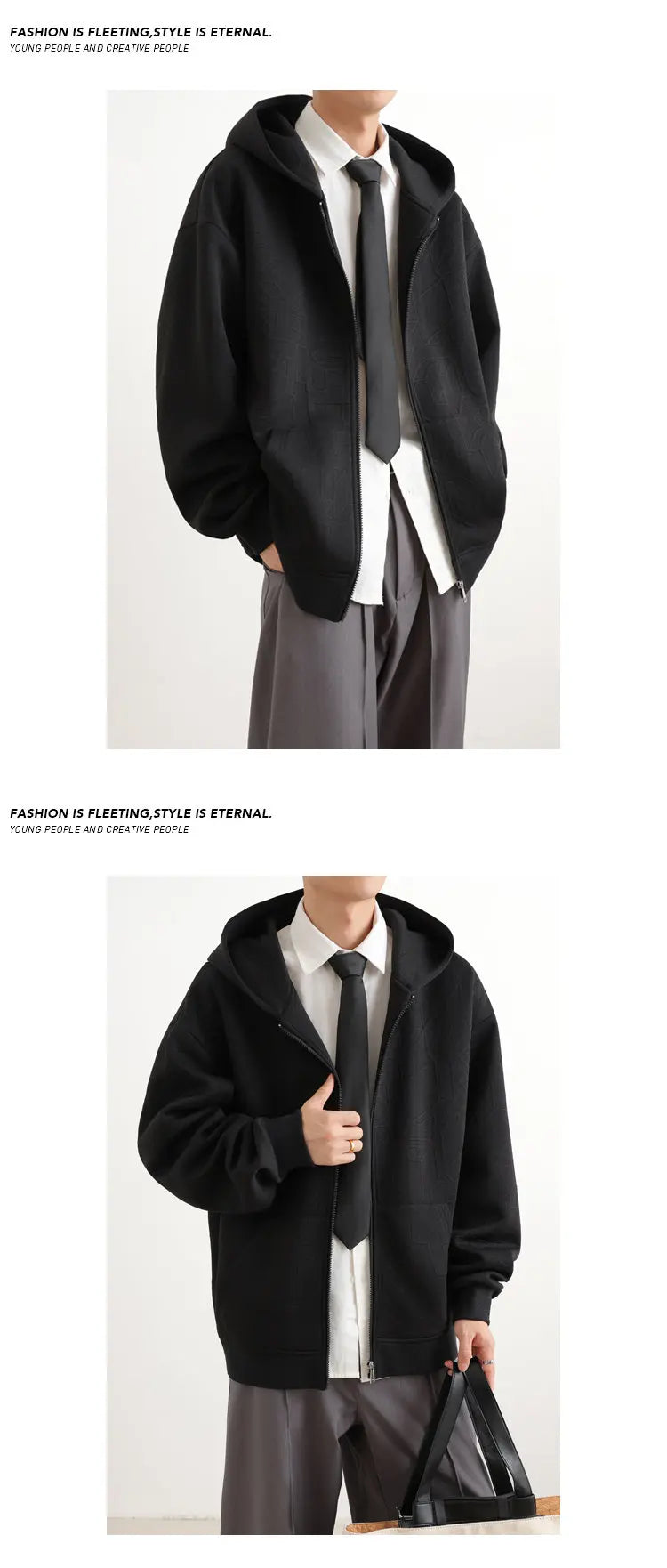 Jacket Mens 2025 Autumn New Hooded Jacket man Streetwear Trendy Outerwear Innovative Fabric Casual Coat Urban Style Lightweight