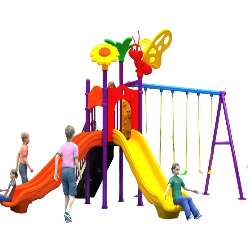 Factory supply slide climbing for children outdoor games slide and swing  sports complex for children with slide