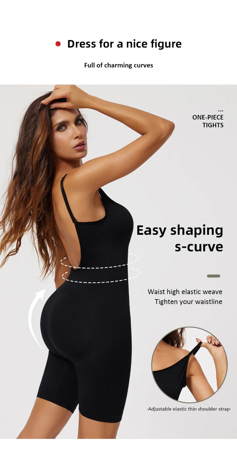 Women Colombianas Corset Slimming Butt Lifter Full Body Shaper Seamless Bodysuit Compression Open Crotch Push Up Shapewear