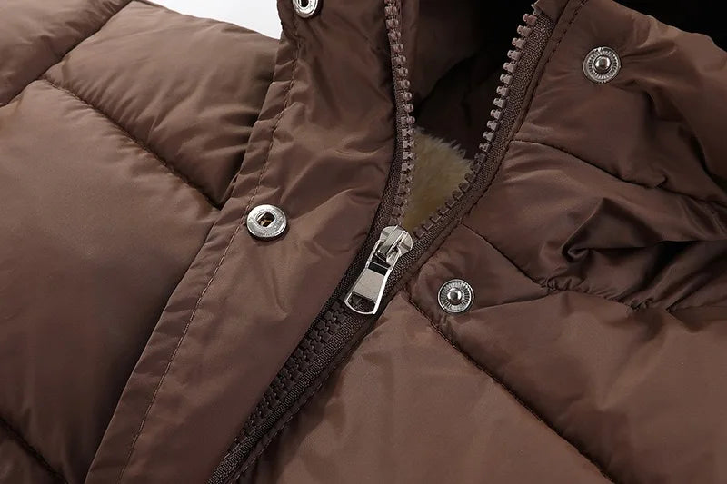 1pcs Boy Girl Coat Baby Winter Thick Down Jackets Kids Warm Plush Thicken Outerwear Clothes Fur Hooded Jacket Children Snowsuit
