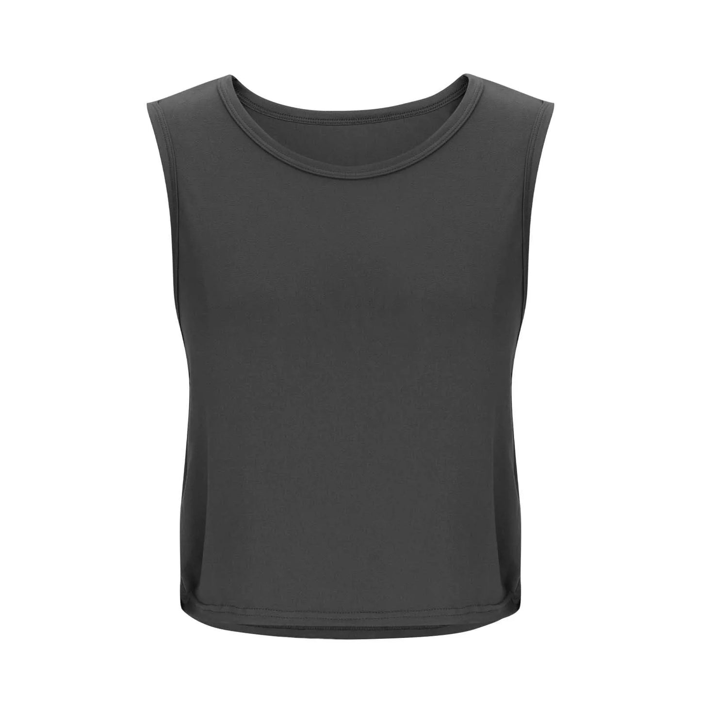 Women Sleeveless Yoga Tops Athletic Vest Breathable Blouse Cover Up Gym Workout Cool T-Shirt Running Short Tank Crop Top