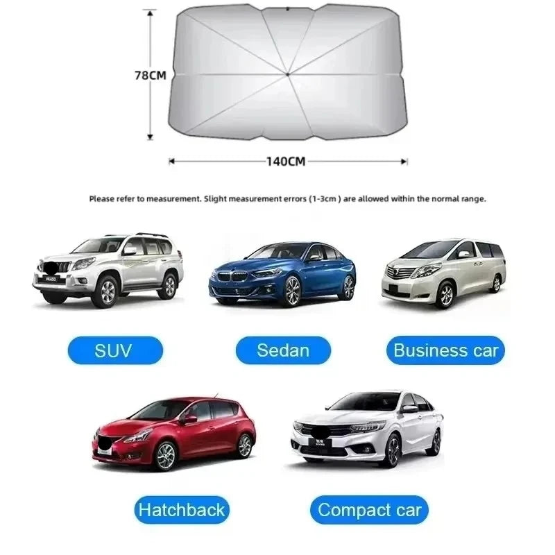 Car Windshield Sunshade Umbrella, Retractable Sun Protection Umbrella for Summer