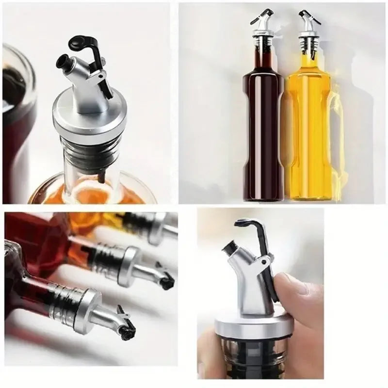 Gold Olive Oil Spouts Oil Vinegar Bottle Stopper Spout Leakproof Food Grade Plastic Sprayer Wine Vinegar Spouts Kitchen Tools